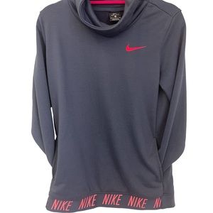 Nike navy blue sweatshirt with pink Nike trim